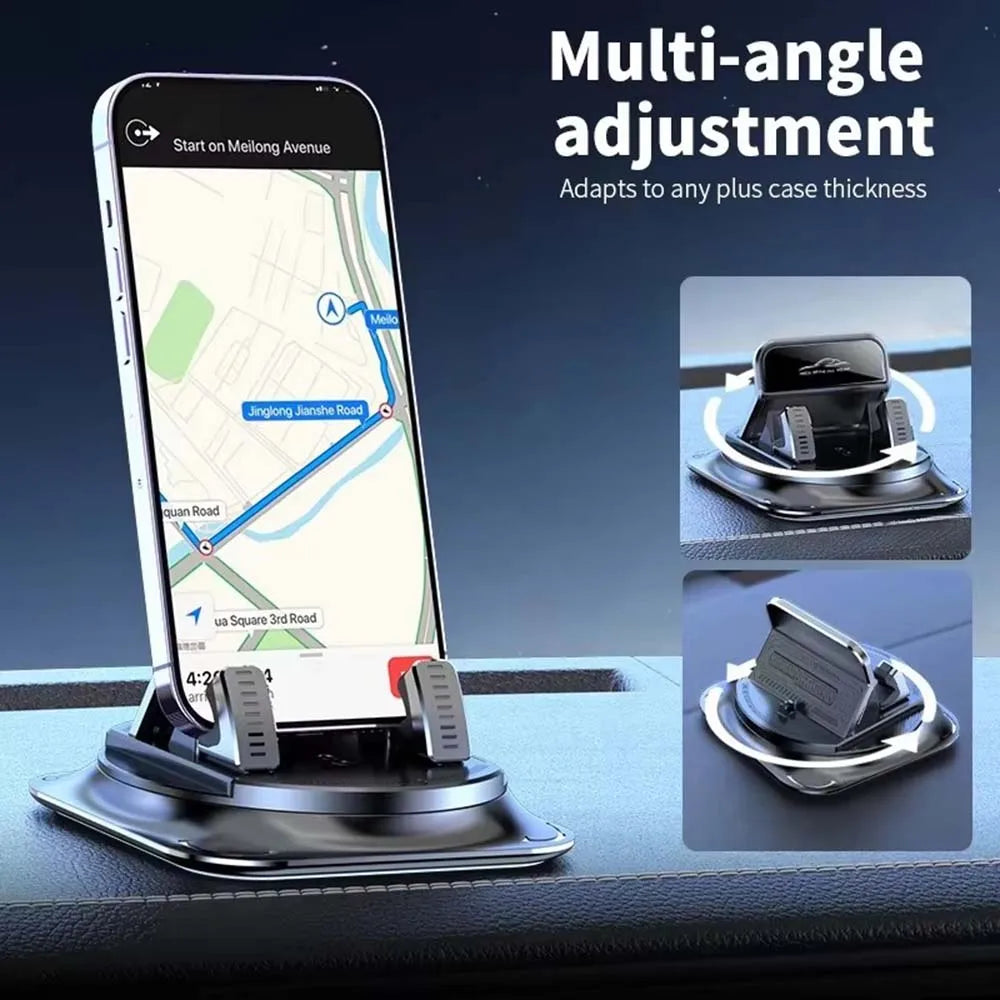 Universal Car Phone Mount Anti-Slip Silicone Dashboard Holder 360-Degree Free Rotation Head-Up Navigation Stand for Mobile Phone