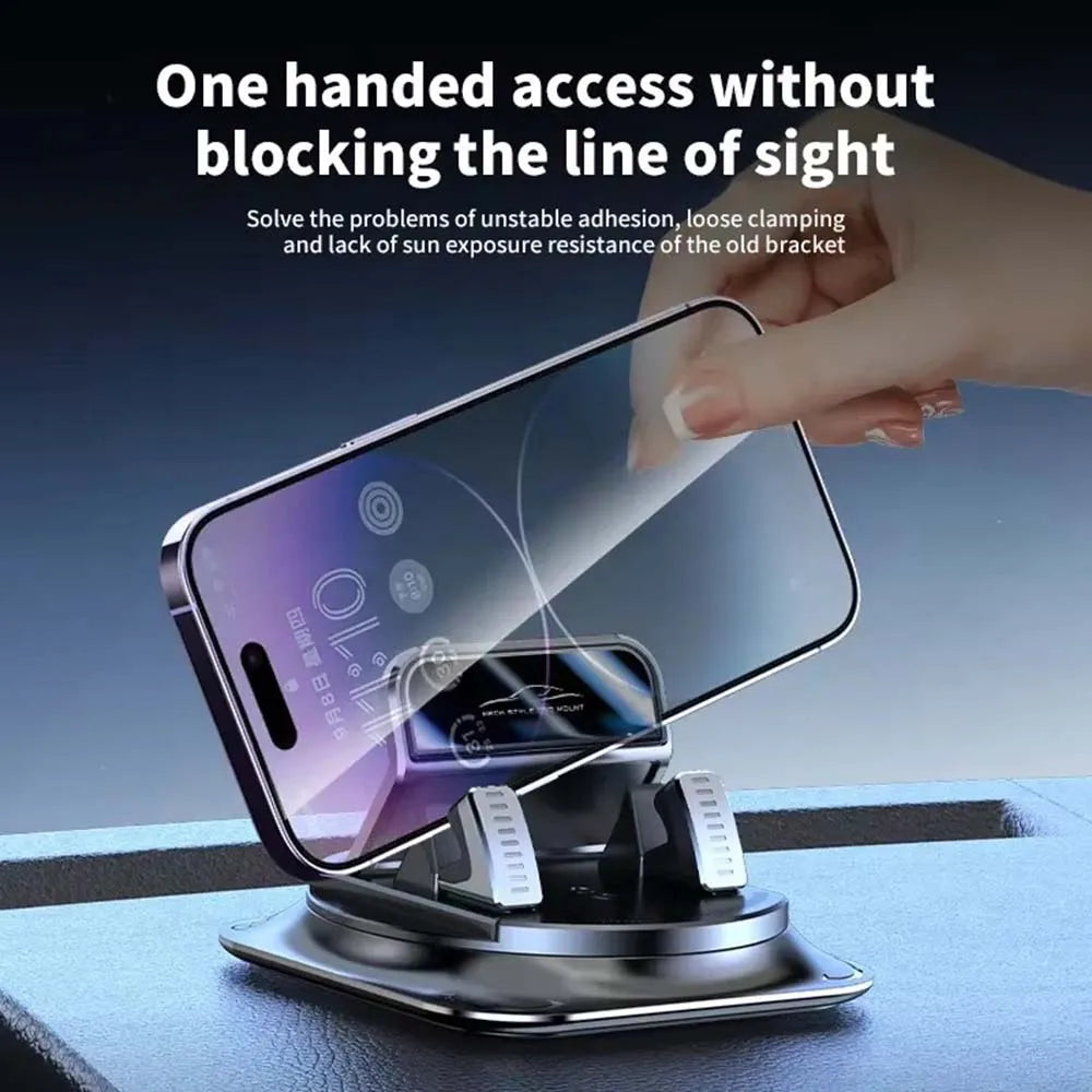 Universal Car Phone Mount Anti-Slip Silicone Dashboard Holder 360-Degree Free Rotation Head-Up Navigation Stand for Mobile Phone
